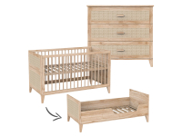 Théo-Bébé Nami Bois 2-delige meegroeikamer - naturel / rotan