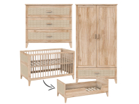Théo-Bébé Nami Bois 3-delige meegroeikamer - naturel / rotan