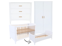 Théo-Bébé Neree 3-delige meegroeikamer - wit / naturel