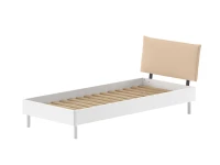 Vipack Forrest Beech eenpersoonsbed met boucle hoofdbord 90x200 - wit beuken