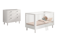 Jaxx Forrest Beech 2-delige meegroeikamer - commode met lades - wit beuken