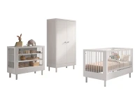Jaxx Forrest Beech 3-delige meegroeikamer - open commode - wit beuken