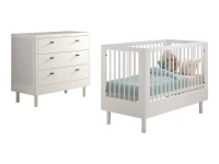 Jaxx Forrest Beech 2-delige babykamer - commode met lades - wit beuken