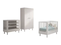 Jaxx Forrest Beech 3-delige babykamer - open commode - wit beuken