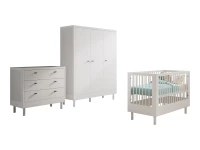 Jaxx Forrest Beech 3-delige babykamer XL - commode met lades - wit beuken