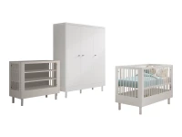 Jaxx Forrest Beech 3-delige babykamer XL - open commode - wit beuken