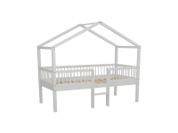 Vipack Forrest Beech lage halfhoogslaper met dakje 90x200 - wit beuken